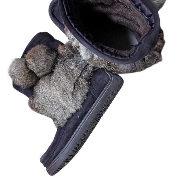 Manitobah Mukluks Short Suede Fur Boots - Waterproof Winter Boots - Picture 3 of 6